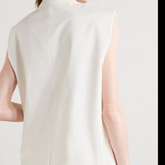 Theory Twill Button Front Vest with Lightly Padded Shoulders M/L NWT $445 - Picture 2 of 7